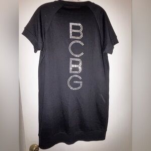 BCBG Black knit dress with studded Logo